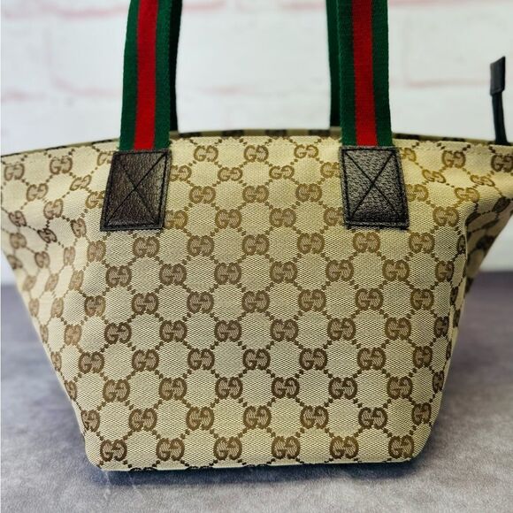 Gucci Sherry Line Monogram Gg Canvas Web Tote - Picture 3 of 14